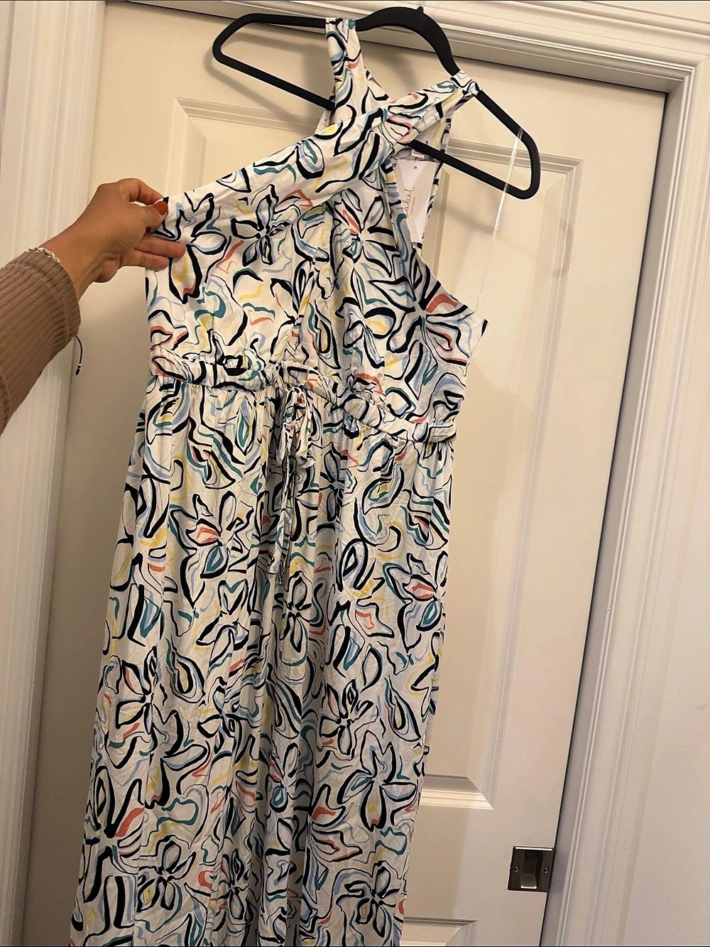 Ingrid & Isabel Abstract Maxi Dress in White & Multicolor XL NWT